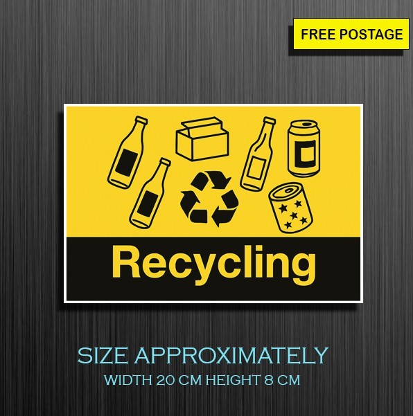 1X Recycling Sticker, Self adhesive waterproof vinyl sticker