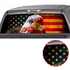 Fit For Dodge Ram 1500 Car Rear Window Sticker USA American Flag Graphics Decals