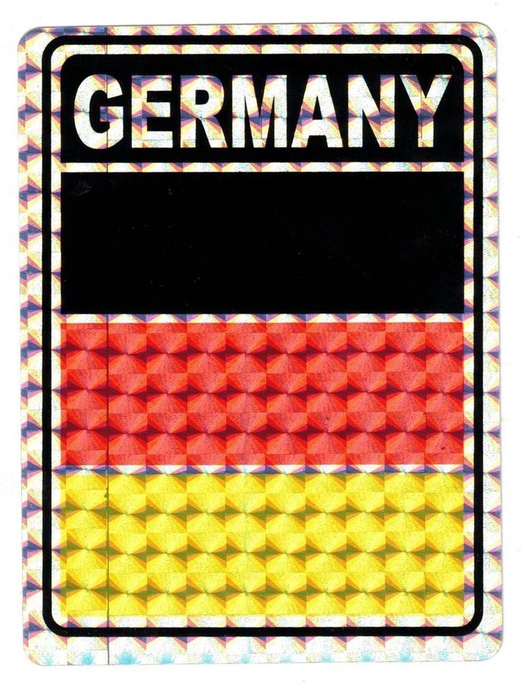 Pack of 2 Germany Plain Country Flag Reflective Decal Bumper Sticker DC-091