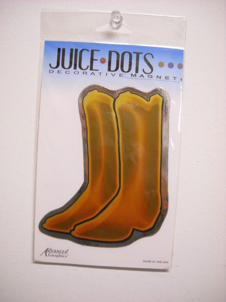AGI Juice Dots Western Cowboy Boots Silver Trim Car Magnet Indoor Outdoor
