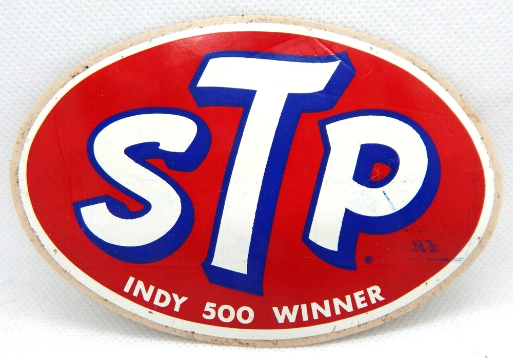 Vintage Original 1969-70’s STP Sticker Decal “Indy 500 Winner” 4.5 x 3 Inch