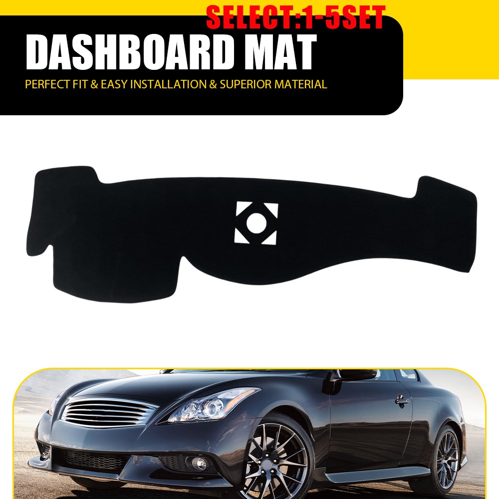 Black Dash Mat Dashboard Cover Pad For Infiniti G25 G35 G37 Q40 Q60 2008-15 1-5X