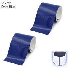2x 2″ x 59″ Dark Blue Racing Stripes Car Front Hood Vinyl Tape Sticker Decals