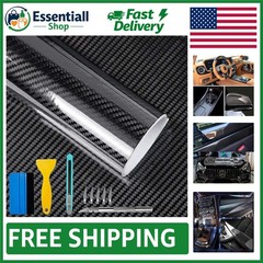 High Gloss 6D Black Carbon Fiber Vinyl Wrap 1ft x 10ft – Easy DIY Installation