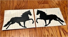 2 Tennessee Walking Horse Stickers Mirrored Show Horse DecalsTrailer Truck Barn.