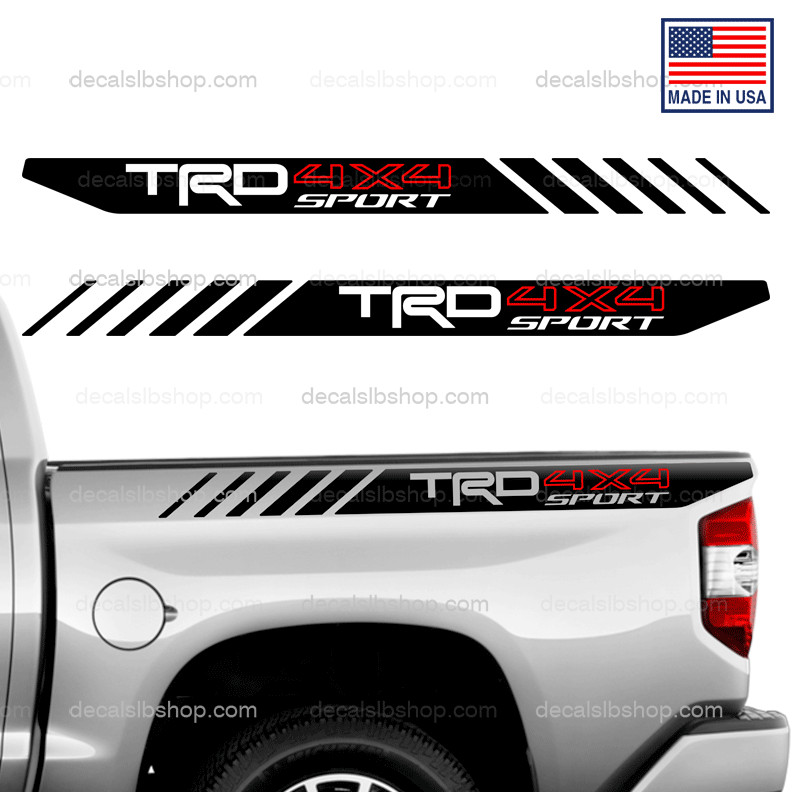 TRD 4X4 Sport Decals vinyl bedside Fits Tundra Tacoma Toyata Truck decal