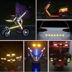 20 pcs Reflective Stickers Car Bumper Stickers Night Warning Anti-Collision Tape