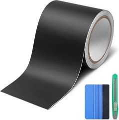 Matte Black Vinyl Wrap Tape Roll, 4 Inch x 30ft Self-Adhesive Black Out Chrom…