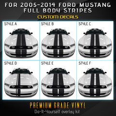 For 2005-2014 Mustang Full Body Rally Racing Stripes Graphic Decal – Matte Vinyl