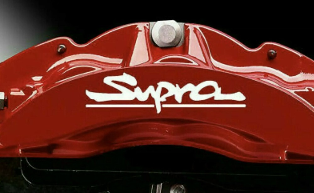 Supra Brake Calipers HIGH TEMP Decals Sticker Set of 4 Decals (White)
