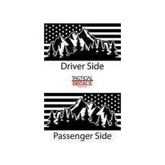 USA Flag Decals fits Chevy Traverse Rear window 2018-2022 LT LS Premier QR2-CM1