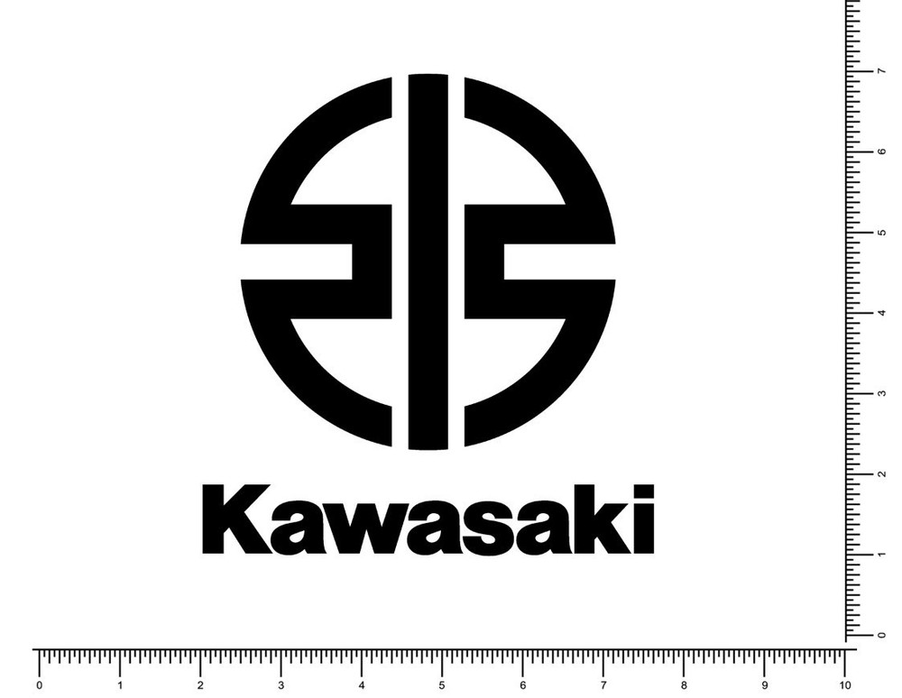 Kawasaki 8″ River Logo Die Cut Sticker Motocross Racing Decal 6″ x 5.5″