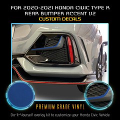 For 2020+ Civic Type R Rear Bumper Accent Graphic Decal – Satin Metallic Vinyl
