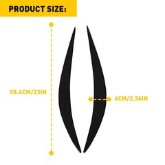 2-20 Glossy Black Headlight Eyebrow Eyelid Trim Cover For Infiniti Q50 2014-2023