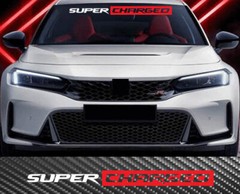 SUPERCHARGED Windshield Banner Decal Sticker Graphic 2 Color Sticker Car Truck B