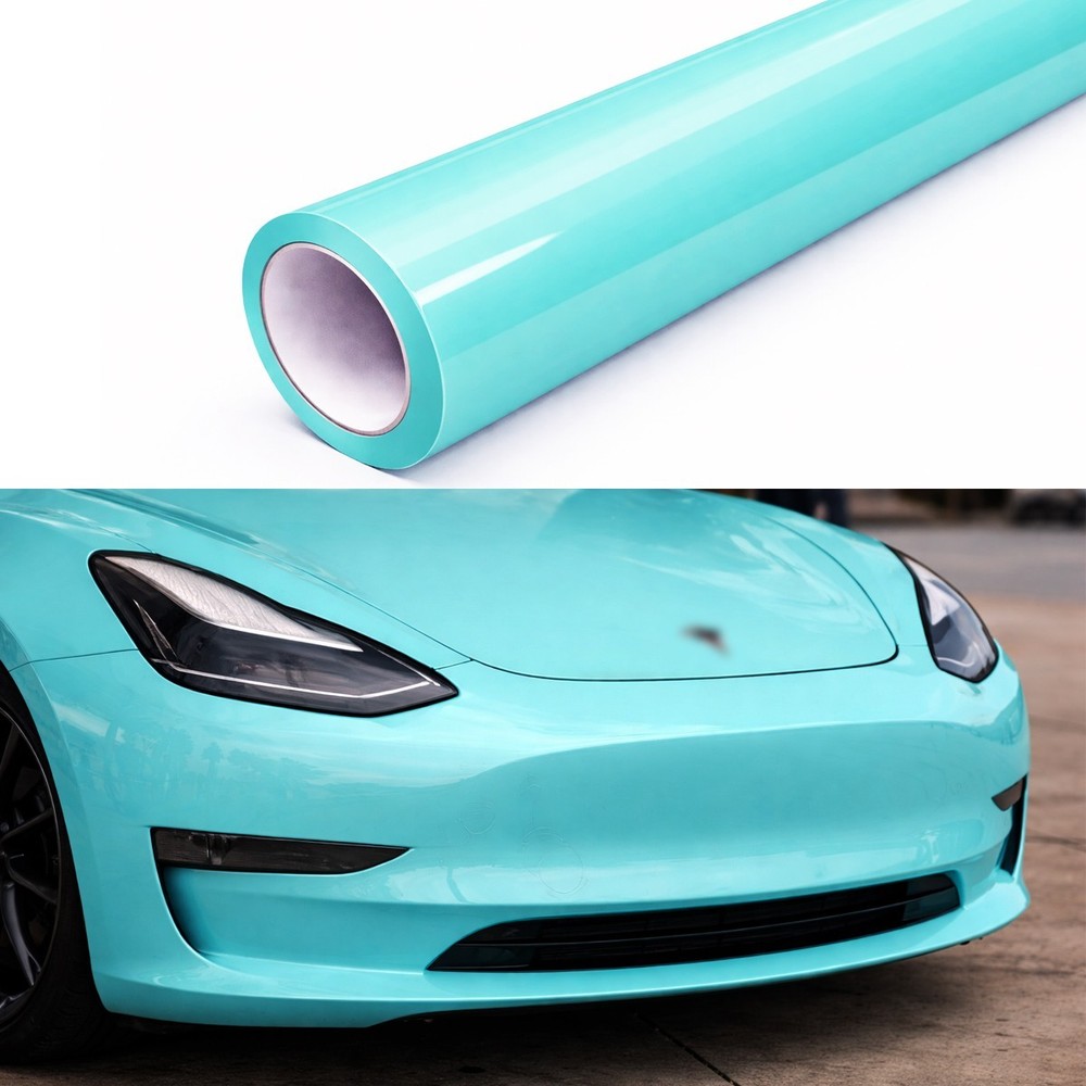 12″x60″ Ultra Gloss PET Liner Tiffany Blue Car Vinyl Wrap Air Release 1FTX5FT