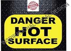 Danger Hot Surface OSHA/ANSI Yellow/Black Warning Safety Decal Sticker p571