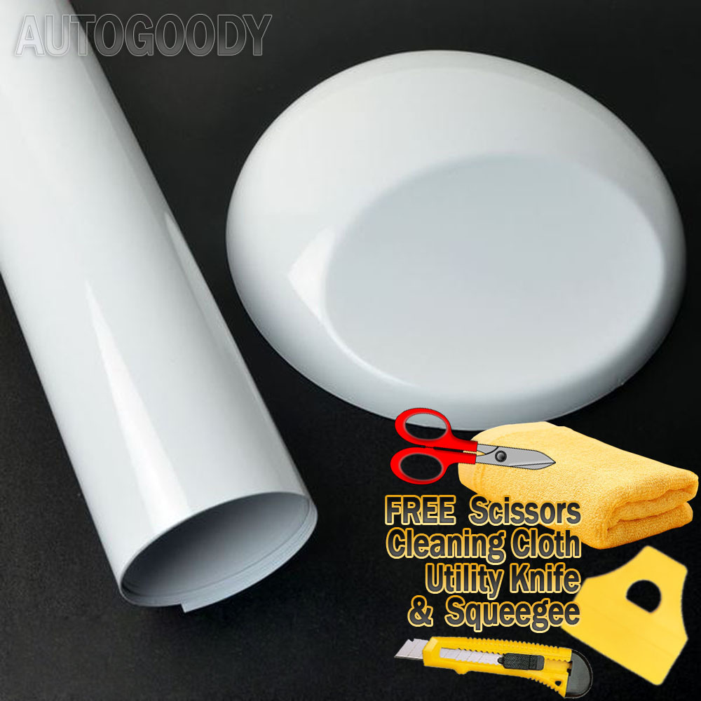 24″ x 60″ Gloss White Vinyl Film Wrap Sticker Decal Air Bubble Free 2ft x 5ft