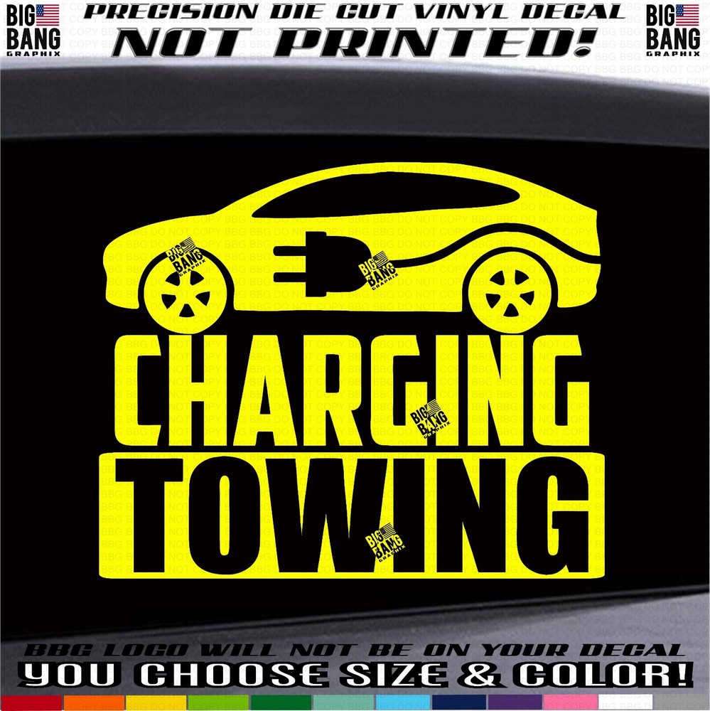Tow Truck Business Advertising EV Charging TOWING Vinyl Decal Sticker DIE CUT