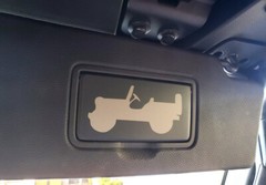 Sun Visor Vanity Light Cover Decal Silhouette for Jeep Wrangler JL 2018- 2024