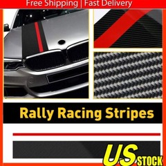 Universal Car Rally Racing Stripes Front Hood 5D Carbon Fiber Decal Wrap Sticker