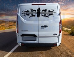 Union Jack Rear Door Graphics – Vinyl Decal for Ford Transit Custom MK8