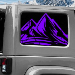 Rear Window Wrap Graphic Decal for Jeep Wrangler 2011-2020 MOUNTAINS PURPLE