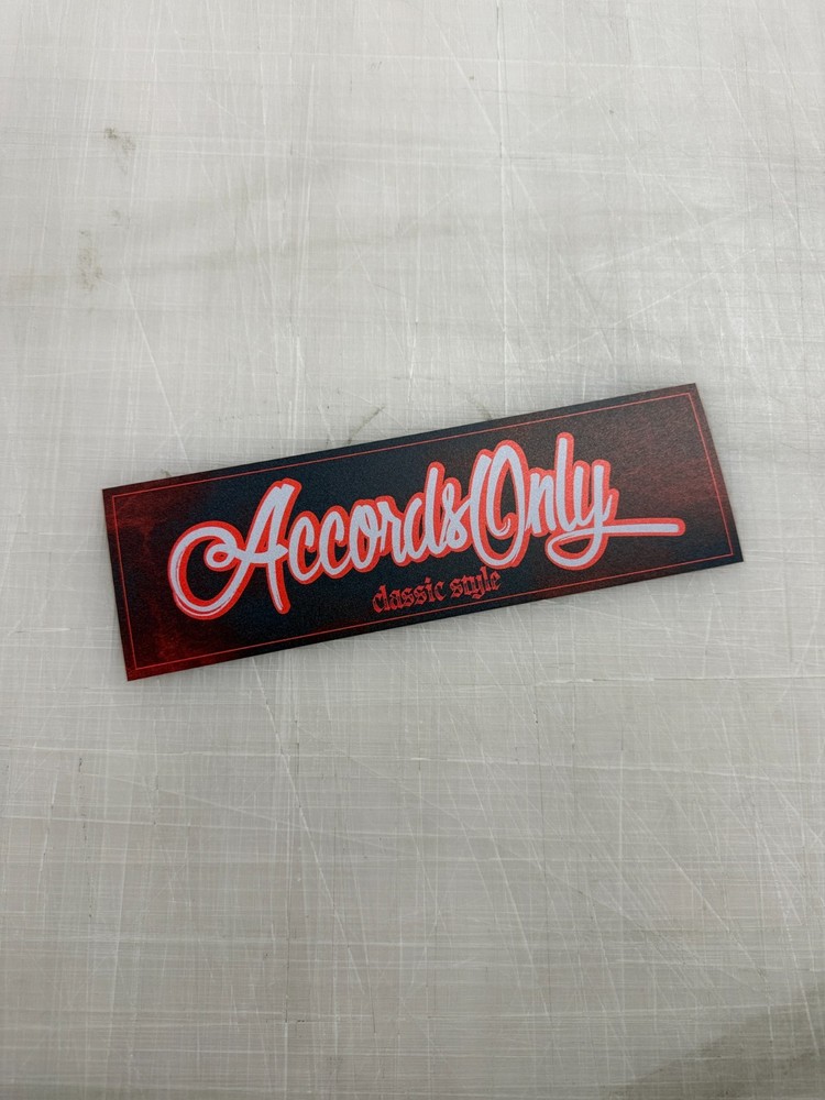 Accords Only CAR WINDOW DECAL – CLASSIC STYLE – LIMITED EDITION- SLAP DECAL