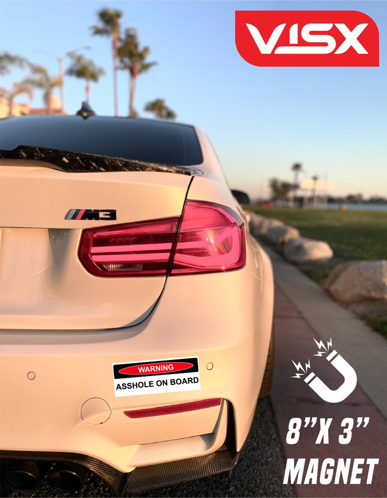 Warning Ahole On board Bumper Magnet Decal funny car JDM ass caution tailgate