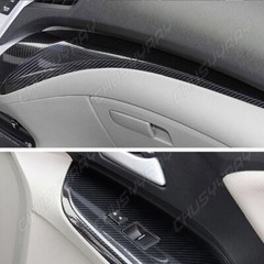 7D Car Interior Accessories Interior Panel Black Carbon Fiber Vinyl Wrap Sticker