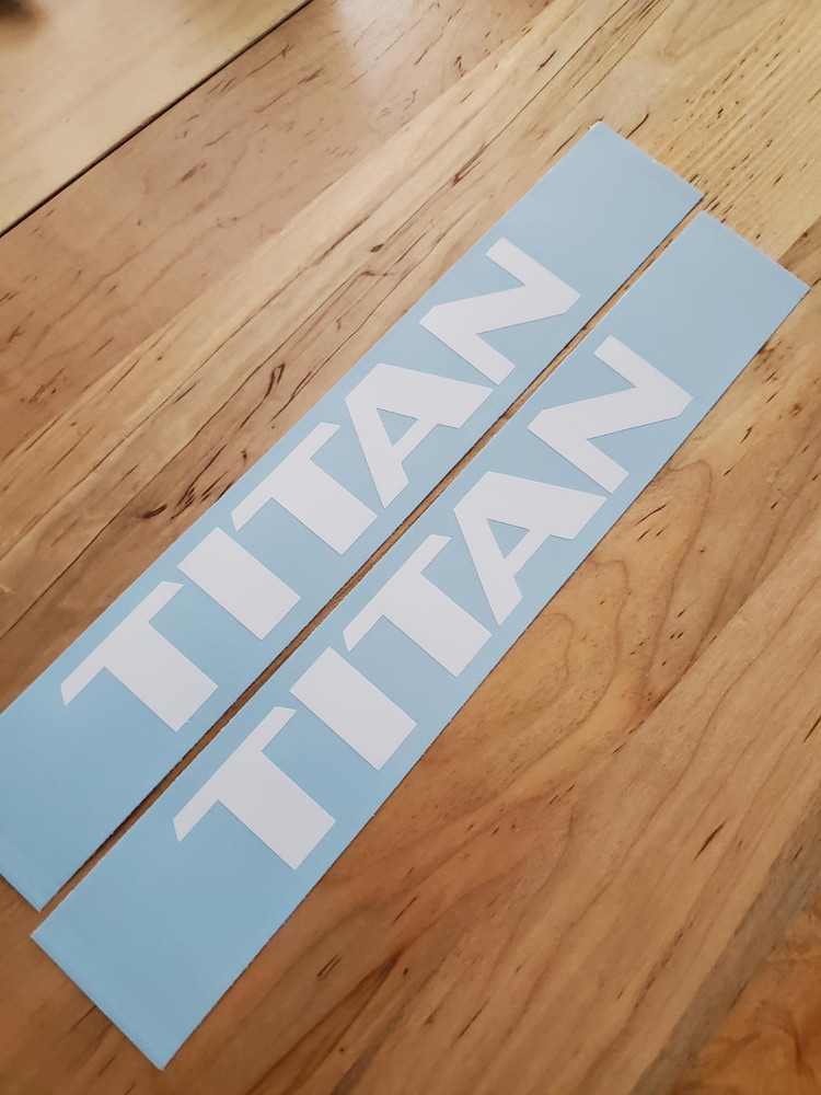 TITAN Decals Stickers Gloss WHITE 6″ pair (2) USA