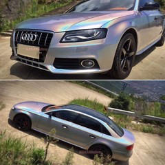 Rainbow Car Hood Iridescence Pearl Glossy Chameleon Laser Vinyl Wrap Sticker US