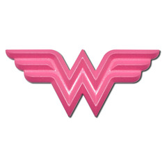 Wonder Woman Symbol Hot Pink Chrome Plated Emblem Pink