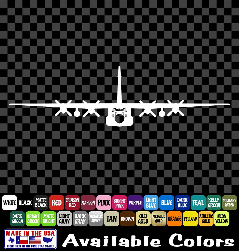 C130 Airplane Plane Airforce Military Hercules Cargo Carrier Combat Vinyl Decals