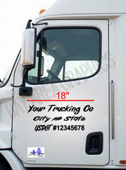 COMMERCIAL TRUCK USDOT DOOR DECALS 2X CUSTOM CITY STATE VINYL MADE IS USA