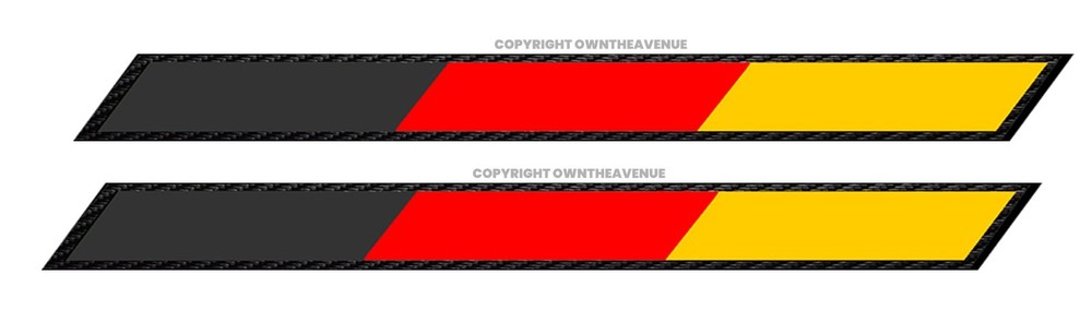 2Pcs Sport Style German Germany Racing Euro Stripes Flag Sticker Decals 6″