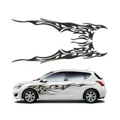 Car Body Side Flame Graphics Stripes Sticker Vinyl Decal DIY Decoration 1 Pair