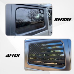 2Pcs Rear Side Window American Flag Decal For Jeep Wrangler JL JLU 2018+ 4-Door