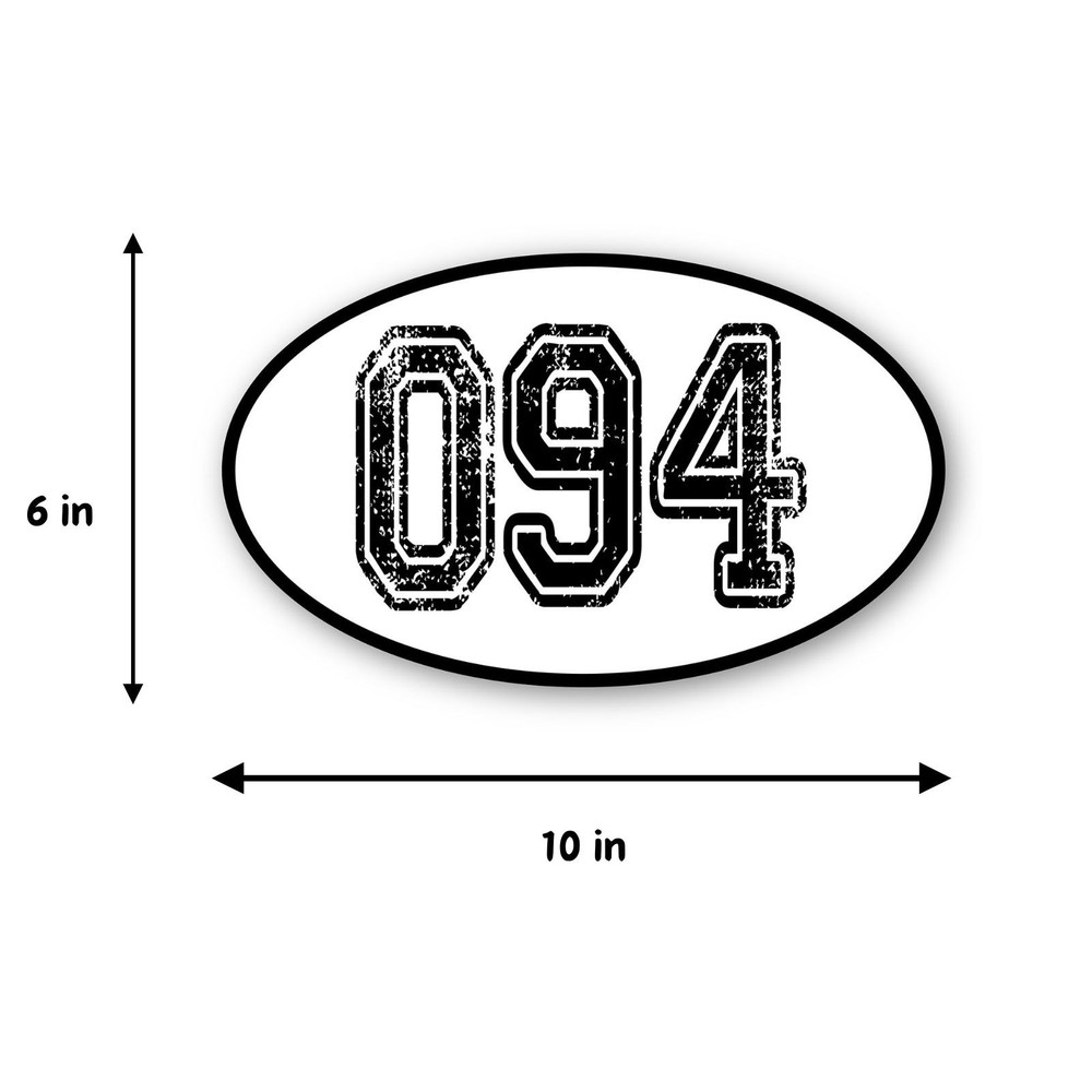 Custom Oval Number 6″ 8″ 10″ 12″ 14″ H Glossy Matte Sticker /Magnet Car Door x2