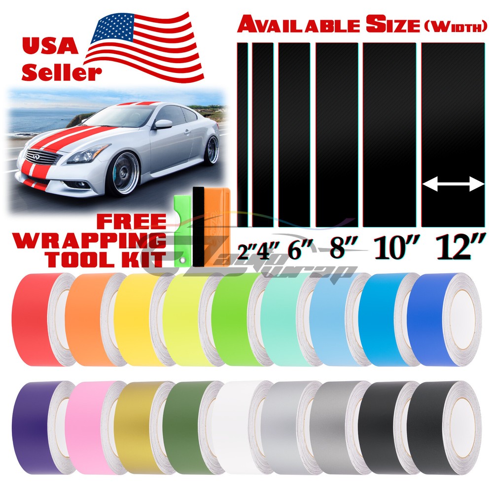 Matte Color Racing Stripes Vinyl Wrap Sticker For Infiniti G37 Stripe 10FT /20FT