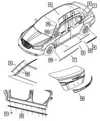 Genuine Mopar Rear Door Applique Right 5303692AF