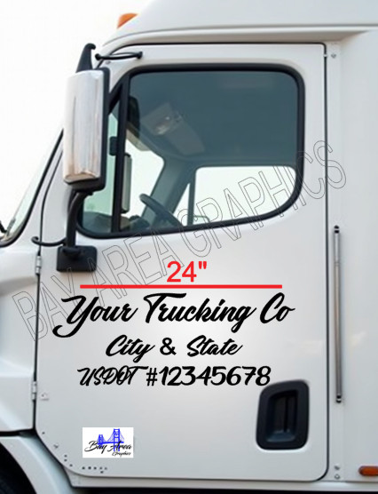 Truck Door Decals Set x2 Custom USDOT Company Name City State Vinyl