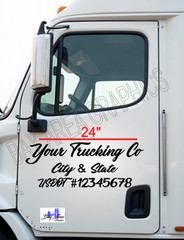 Truck Door Decals Set x2 Custom USDOT Company Name City State Vinyl