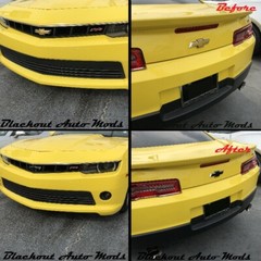 2014 2015 Chevrolet Camaro Bow-Tie Emblem Blackout Decal Set Gloss Black Vinyl