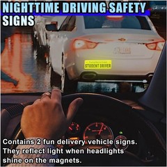 Magnetic Student Driver Sign – 2 PCS Reflective Warning Stickers for New Drivers