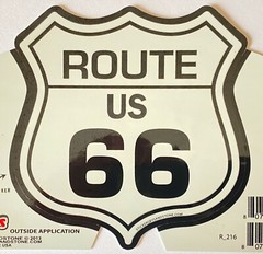 Route 66 Highway Road Marker Black LTR on White Window Bumper Laptop Sticker