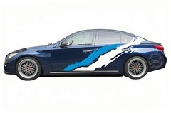 Distorted Stripe Car Side Sticker For Honda Civic Accord Side Door Vinyl Decals