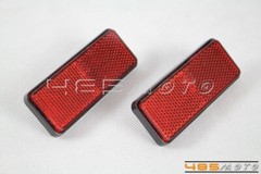 PMMA Motorcycle ATV Rectangle Reflectors Warning Bolt On Reflector Plate -Red