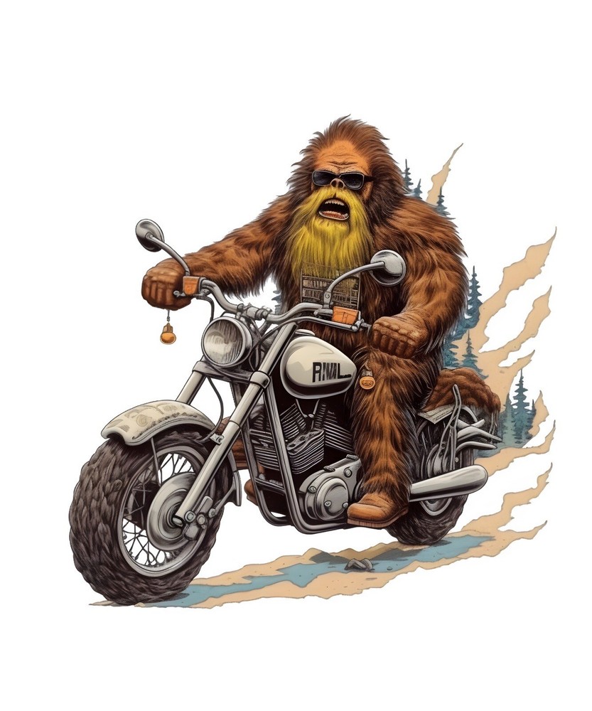 Bigfoot Sticker Biker Gang Sasquatch Ride Freedom Tough Cool Strong (3 Inch)