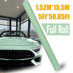 60″x50FT Crystal Mint Green PET Car Wrap Glossy Vinyl Roll Air Release No Bubble
